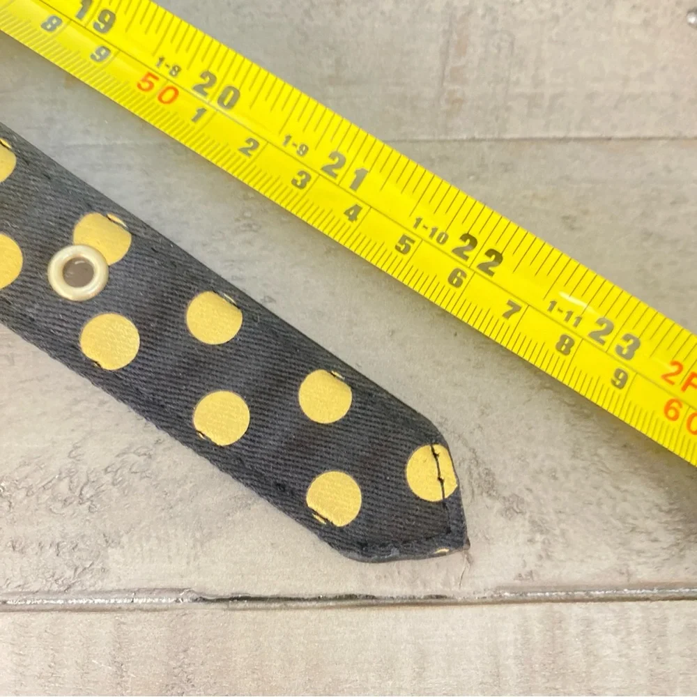 Bond & Co NWT Black and Gold Dog Collar with Polka Dot Design L/XL Pet Lovers